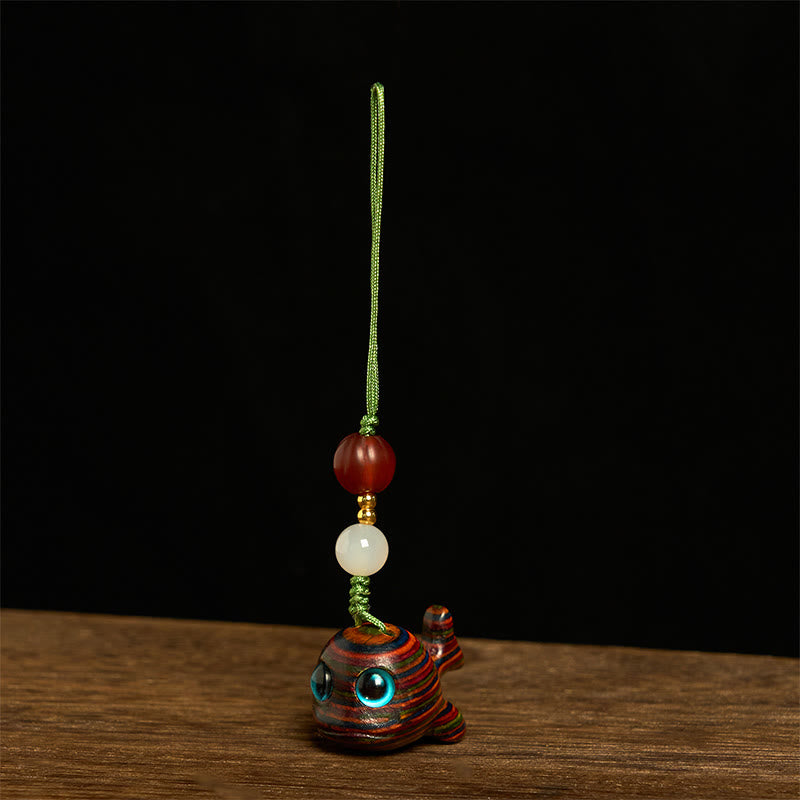Buddha Stones Rainbow Eucalyptus Dolphin Carved Positive Key Chain Phone Hanging Decoration - Phone Hanging Decoration - image 9