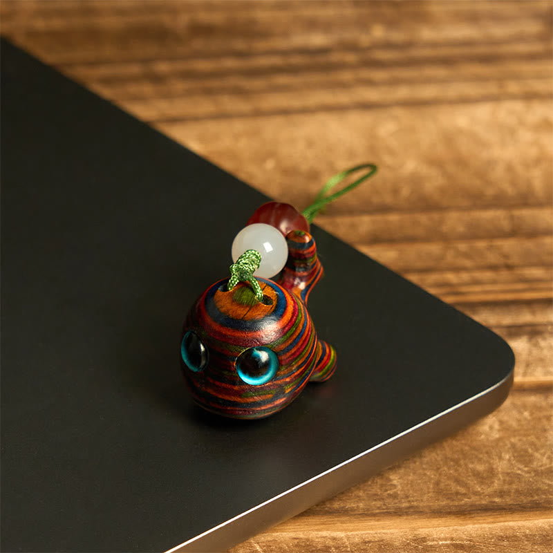 Buddha Stones Rainbow Eucalyptus Dolphin Carved Positive Key Chain Phone Hanging Decoration - image 14