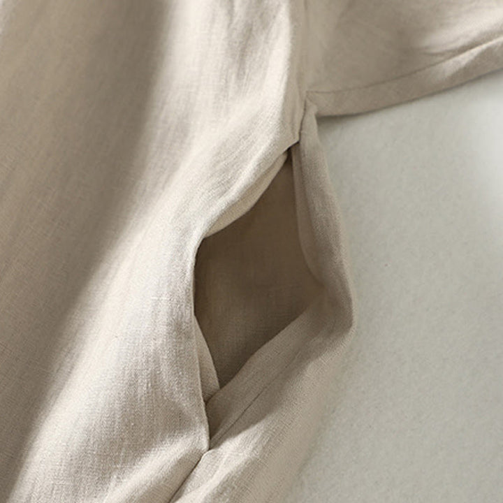 Buddha Stones Buttons Design Women's Long Sleeve Coat With Pockets - image 9