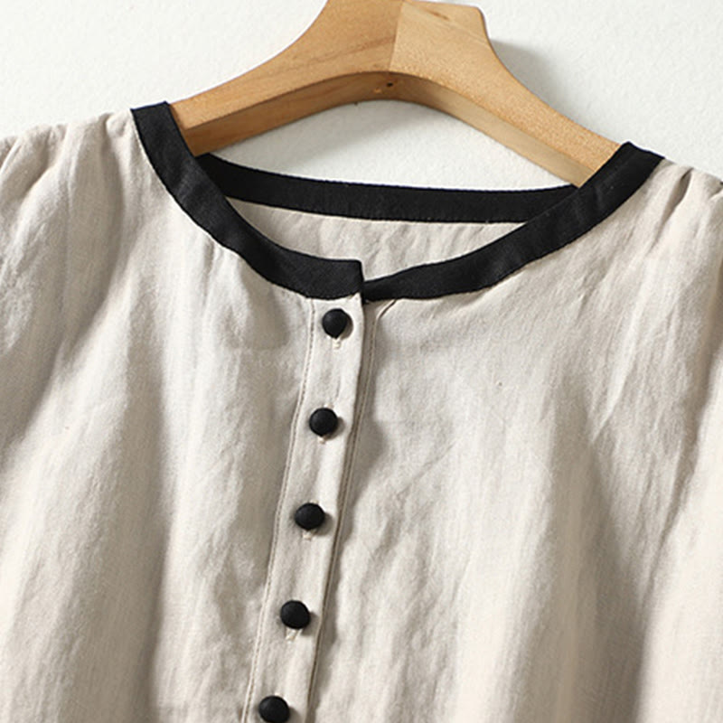 Buddha Stones Buttons Design Women's Long Sleeve Coat With Pockets - image 2