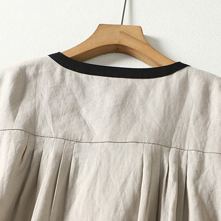 Buddha Stones Buttons Design Women's Long Sleeve Coat With Pockets - image 4