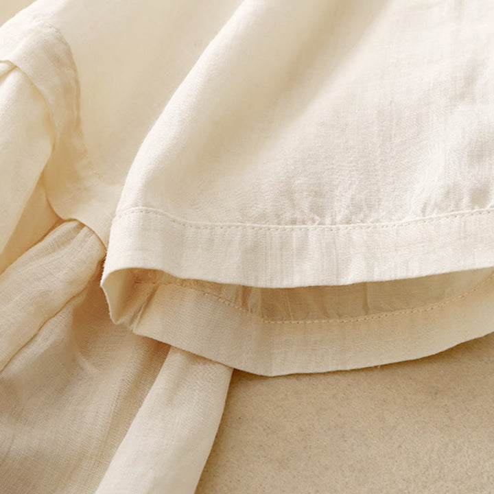 Buddha Stones Embroidered Front Button Design Women's Cotton Three Quarter Sleeve Shirt - image 17