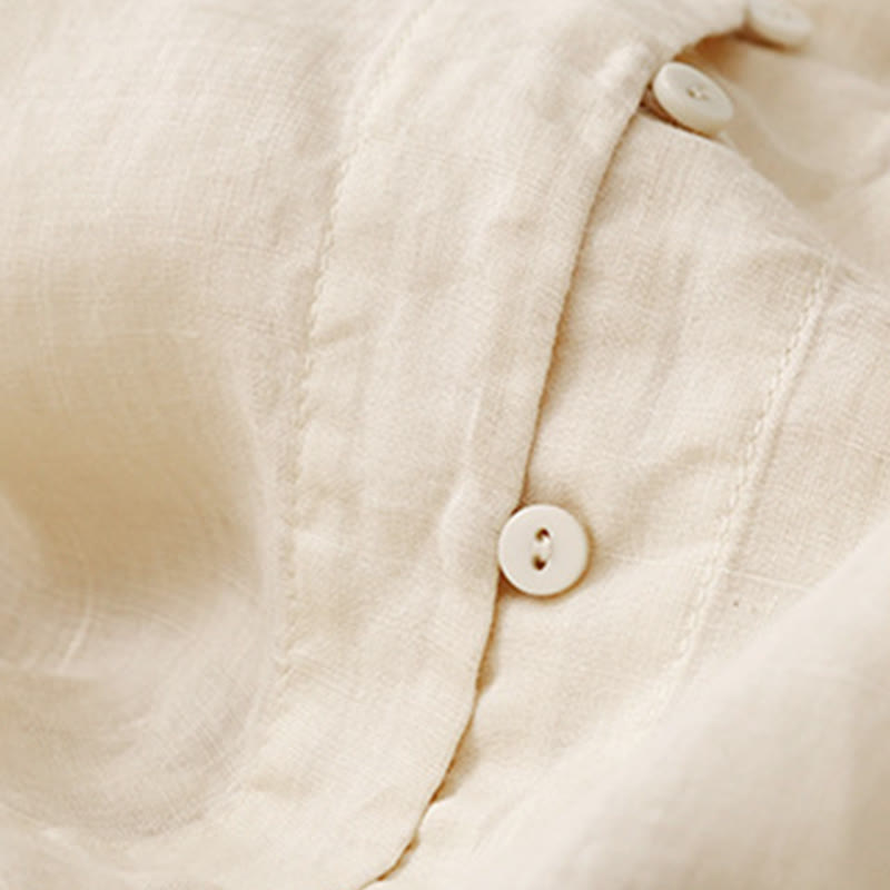 Buddha Stones Embroidered Front Button Design Women's Cotton Three Quarter Sleeve Shirt - image 14