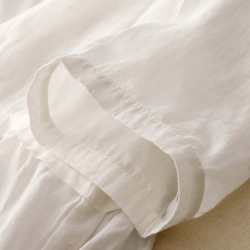 Buddha Stones Embroidered Front Button Design Women's Cotton Three Quarter Sleeve Shirt - image 11