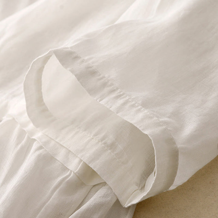 Buddha Stones Embroiderd Front Button Design Women's Cotton Three Quarter Sleeve Shirt  - image 11