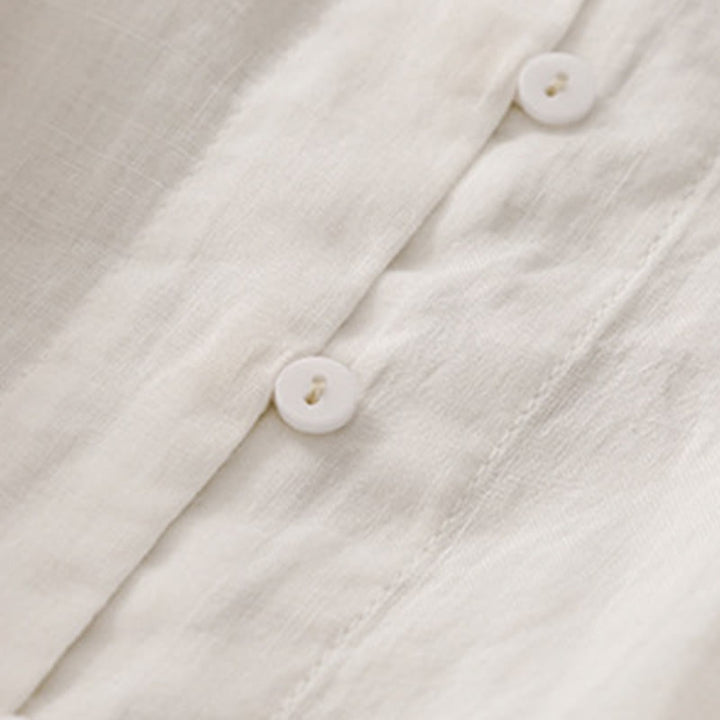 Buddha Stones Embroiderd Front Button Design Women's Cotton Three Quarter Sleeve Shirt  - image 9