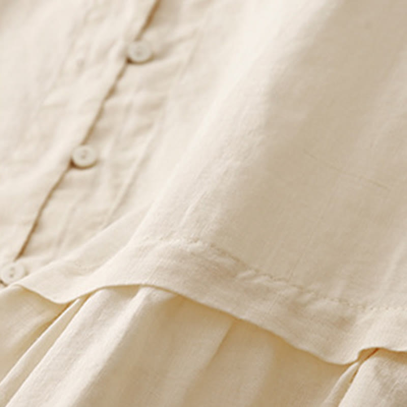 Buddha Stones Embroiderd Front Button Design Women's Cotton Three Quarter Sleeve Shirt  - image 18