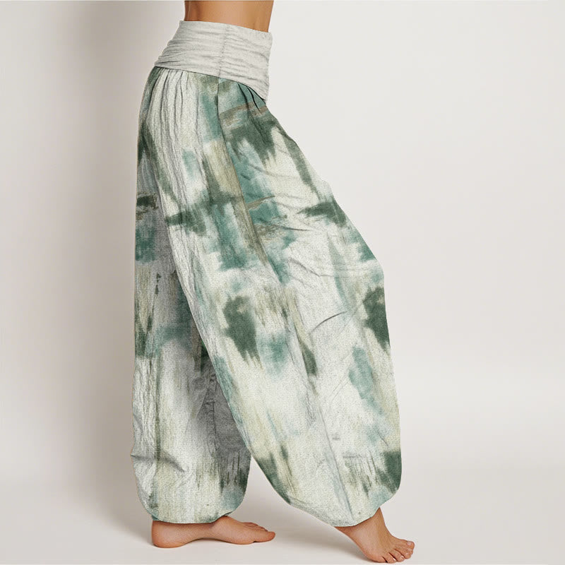Buddha Stones Pure Cotton Tie Dye Pattern Design Women's Elastic Waist Harem Pants - image 2