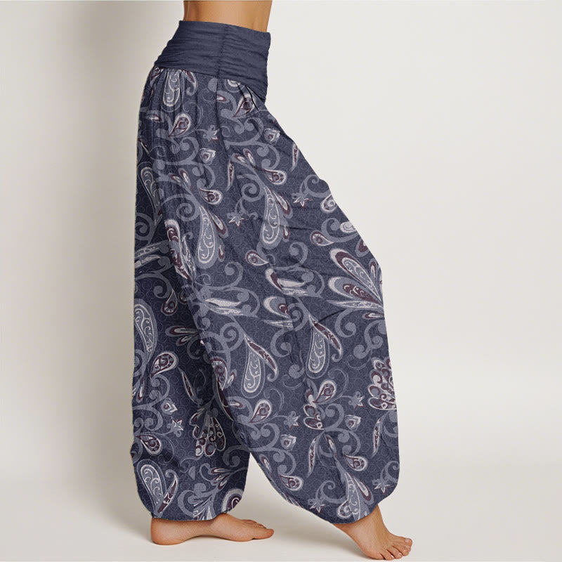 Buddha Stones Pure Cotton Casual Flower Petals Design Women's Elastic Waist Harem Pants - image 7