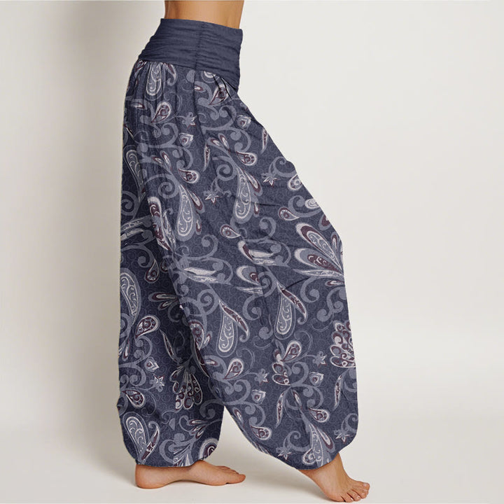 Buddha Stones Pure Cotton Casual Flower Petals Design Women's Elastic Waist Harem Pants - image 7