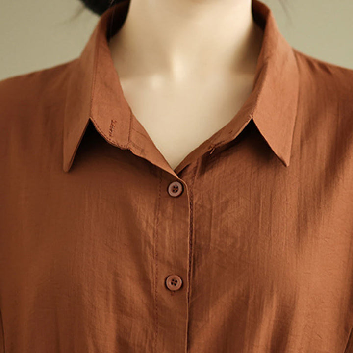 Buddha Stones 2pcs Casual Women's Stand Collar Shirt Loose Pants Meditation Clothing Set - image 7