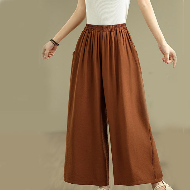 Buddha Stones 2pcs Casual Women's Stand Collar Shirt Loose Pants Meditation Clothing Set - image 9