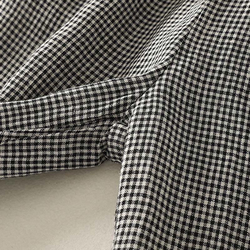 Buddha Stones Plaid Pattern Drawstring Women's Cotton Linen Harem Pants With Pockets - image 7