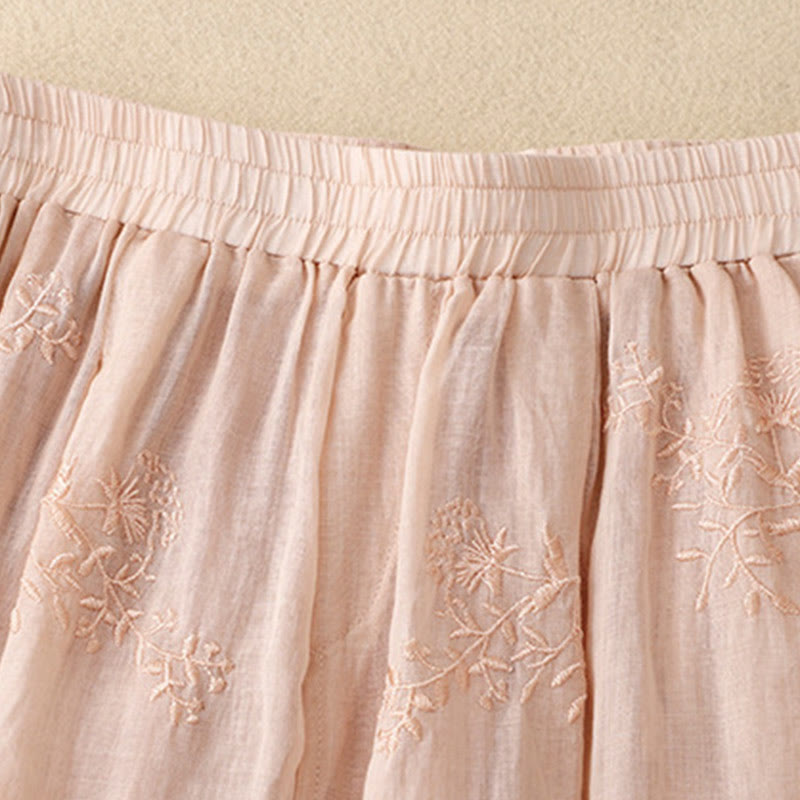 Buddha Stones Embroidered Pattern Women's Cotton Linen Harem Pants With Pockets - image 17