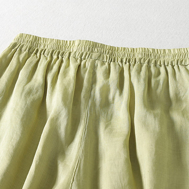 Buddha Stones Casual Drawstring Cotton Linen Ankle-Length Women's Wide Leg Pants With Pockets - image 16