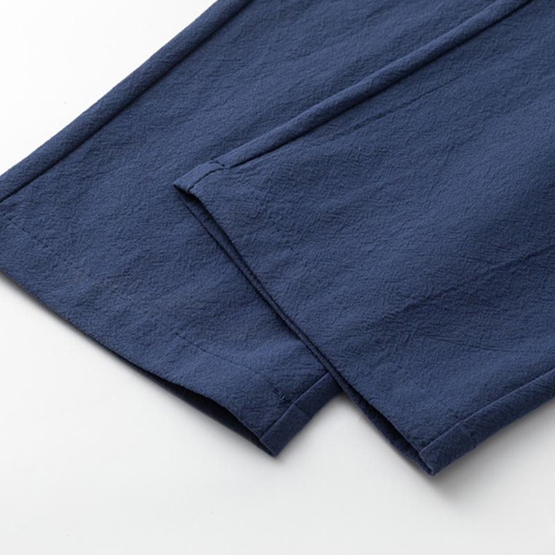 Buddha Stones 2Pcs Chinese Characters Crane Cotton Shirt Pants With Pockets Men's Meditation Cloth Set - image 14