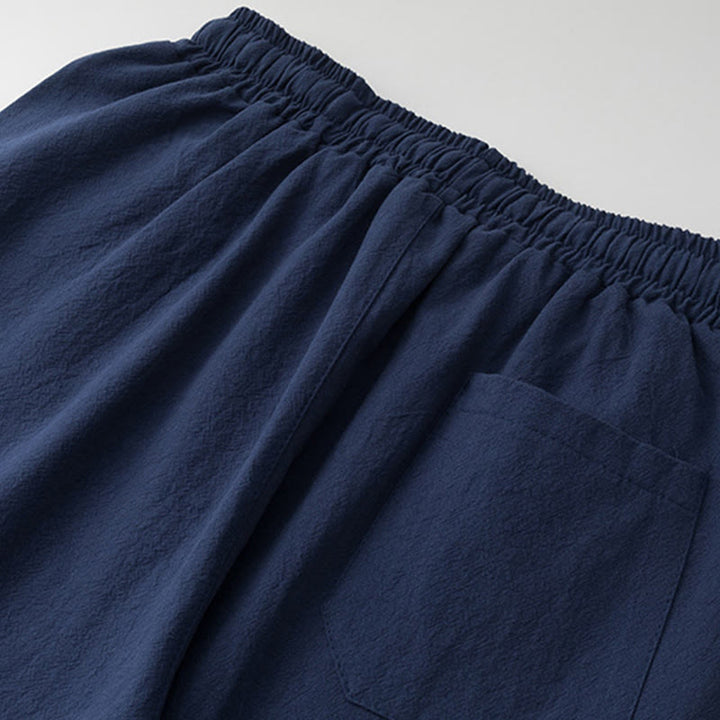 Buddha Stones 2Pcs Chinese Characters Crane Cotton Shirt Pants With Pockets Men's Meditation Cloth Set - image 12