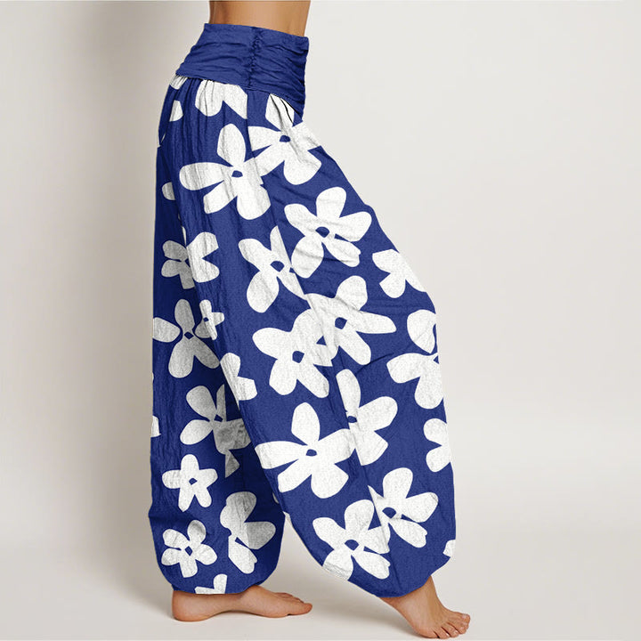 Buddha Stones Cotton Casual Bohemian Style Floral Women's Elastic Waist Harem Pants - image 5