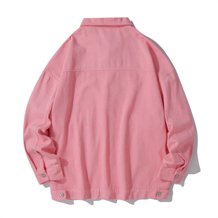 Buddha Stones Long Sleeve Button Stand Collar Design Men's Cotton Jacket Shirt With Pockets - image 9