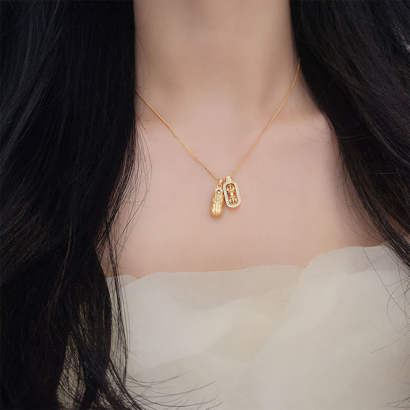 Buddha Stones 925 Sterling Silver Mini PiXiu Dorje Vajra Wealth Necklace Pendant - image 2