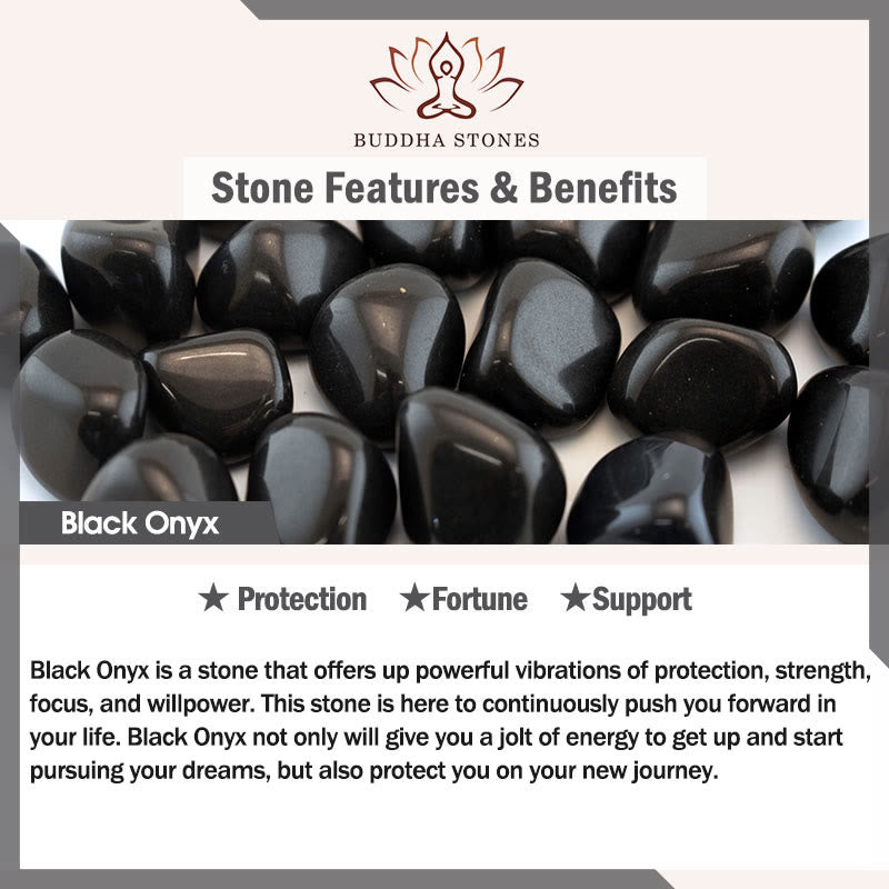 Buddha Stones Black Cat Natural Black Onyx Kitten Support Bracelet - image 9