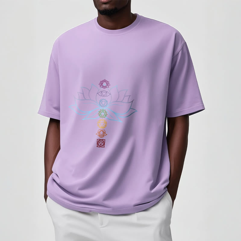 Buddha Stones Pastel Hues Lotus Flower Chakra Symbols Meditation Cotton Tee T-shirt - image 17