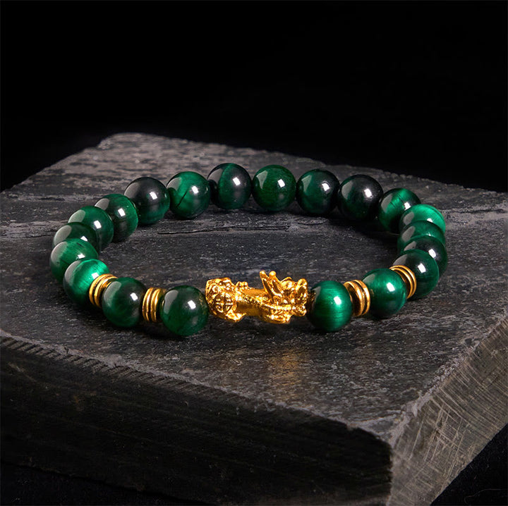 Buddha Stones Various Color Tiger Eye Beads Spacer Beads Pixiu Wealth Courage Bracelet - image 6