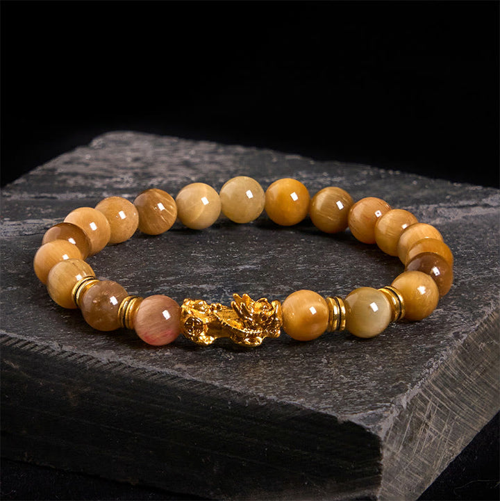 Buddha Stones Various Color Tiger Eye Beads Spacer Beads Pixiu Wealth Courage Bracelet - image 11