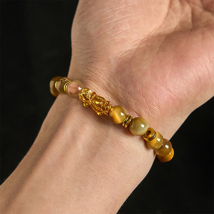 Buddha Stones Various Color Tiger Eye Beads Spacer Beads Pixiu Wealth Courage Bracelet - image 14
