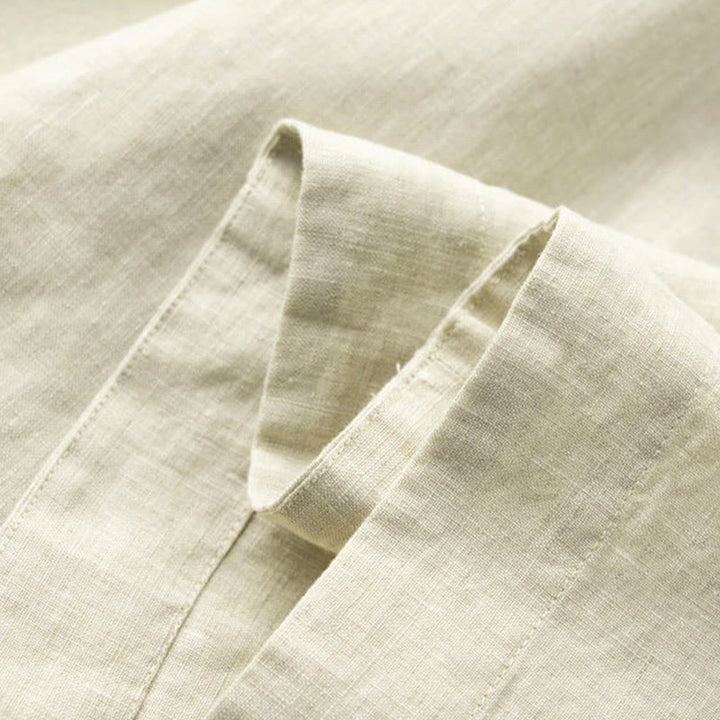 Buddha Stones Plain Color 7-8 Length Capri Cropped Pants Cotton Linen Women's Wide Leg Pants With Pockets - image 25