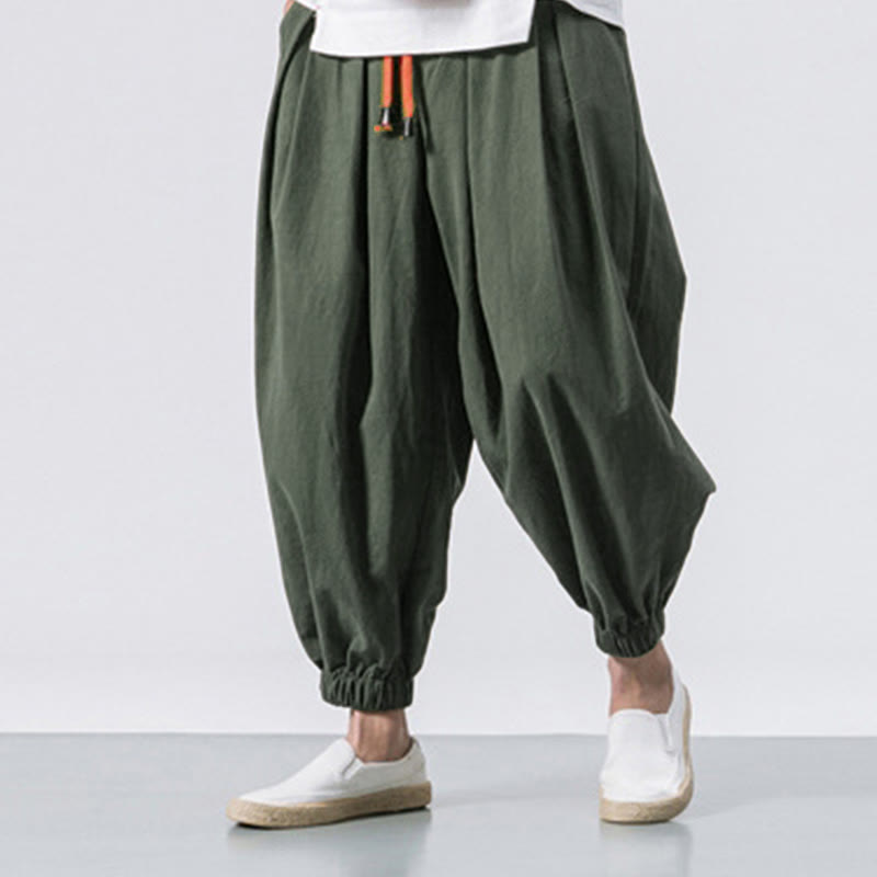 Buddha Stones Casual Sports Men's Solid Color Cotton Drawstring Pants With Pockets - image 17