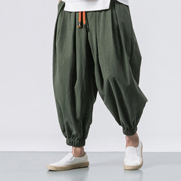 Buddha Stones Casual Sports Men's Solid Color Cotton Drawstring Pants With Pockets - image 17