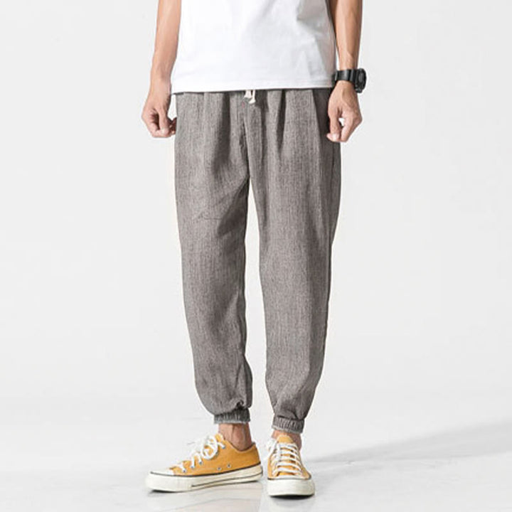 Buddha Stones Simple Drawstring Design Men's Pants With Pockets - image 4