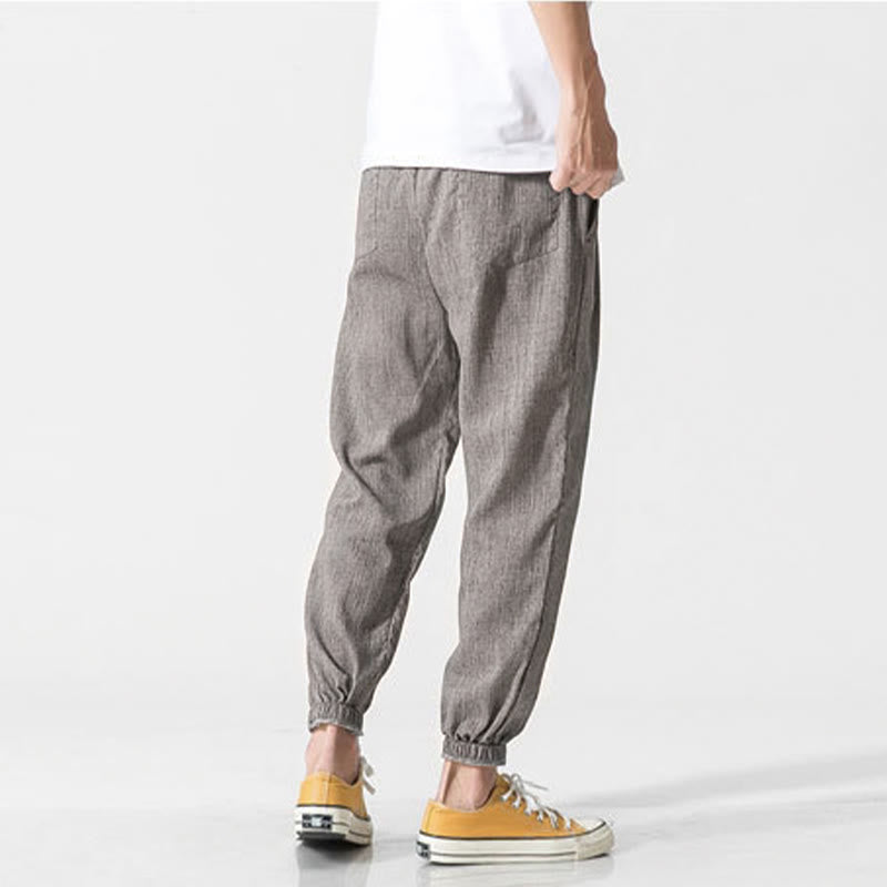Buddha Stones Simple Drawstring Design Men's Pants With Pockets - image 4