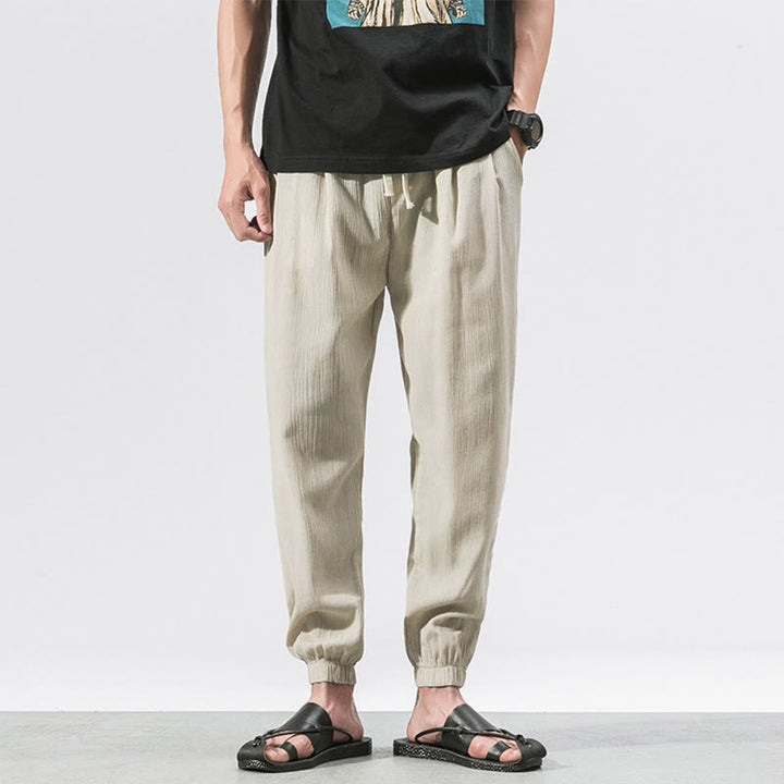 Buddha Stones Simple Drawstring Design Men's Pants With Pockets - Beige - US/UK/AU46，EU56 (5XL) - image 16