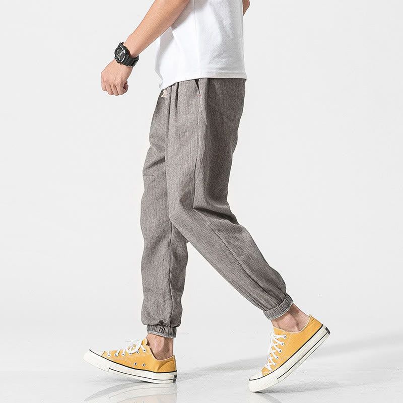 Buddha Stones Simple Drawstring Design Men's Pants With Pockets - image 8