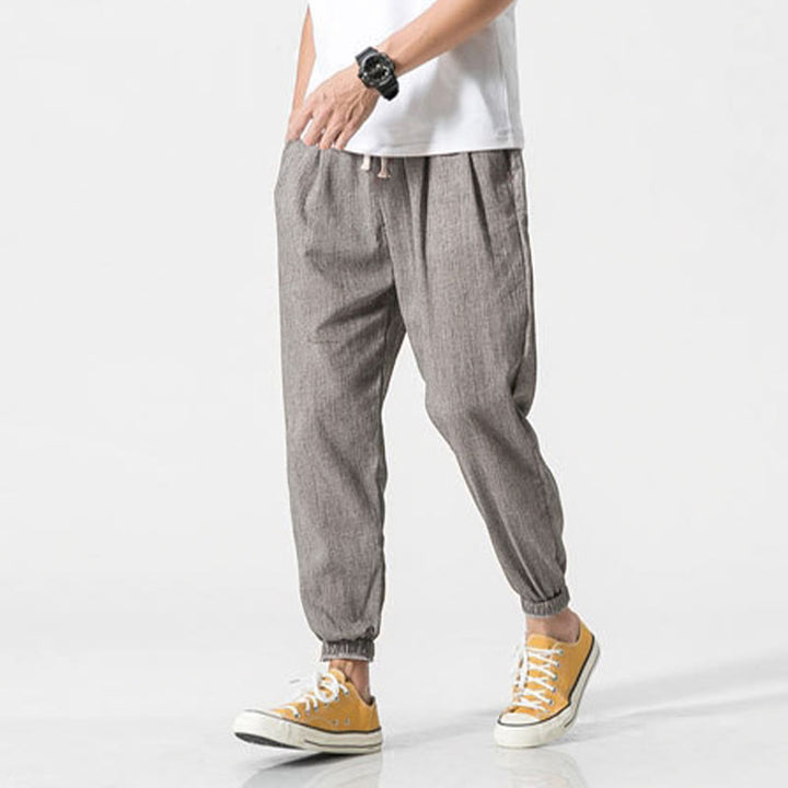 Buddha Stones Simple Drawstring Design Men's Pants With Pockets - image 6