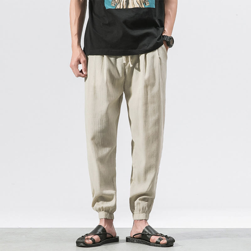 Buddha Stones Simple Drawstring Design Men's Pants With Pockets - Beige - US/UK/AU46，EU56 (5XL) - image 14