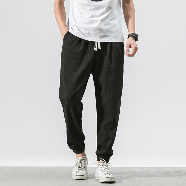 Buddha Stones Simple Drawstring Design Men's Pants With Pockets - Black - US/UK/AU46，EU56 (5XL) - image 13