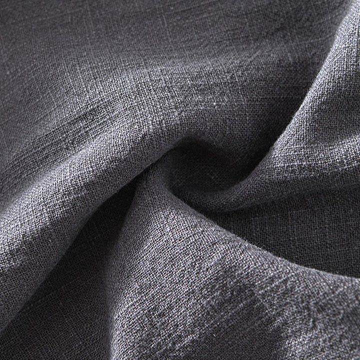 Buddha Stones Commute Plain Simple Buttons Design Men's Long Sleeve Ramie Linen Jacket With Pockets - image 15