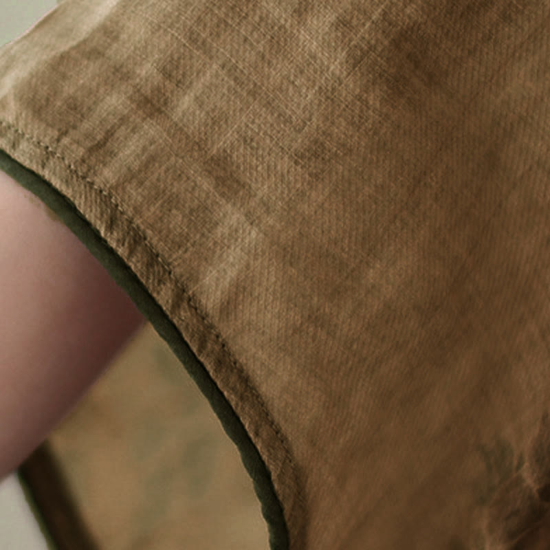 Buddha Stones Purple Flower Print Frog-Button Design Shirt - image 5