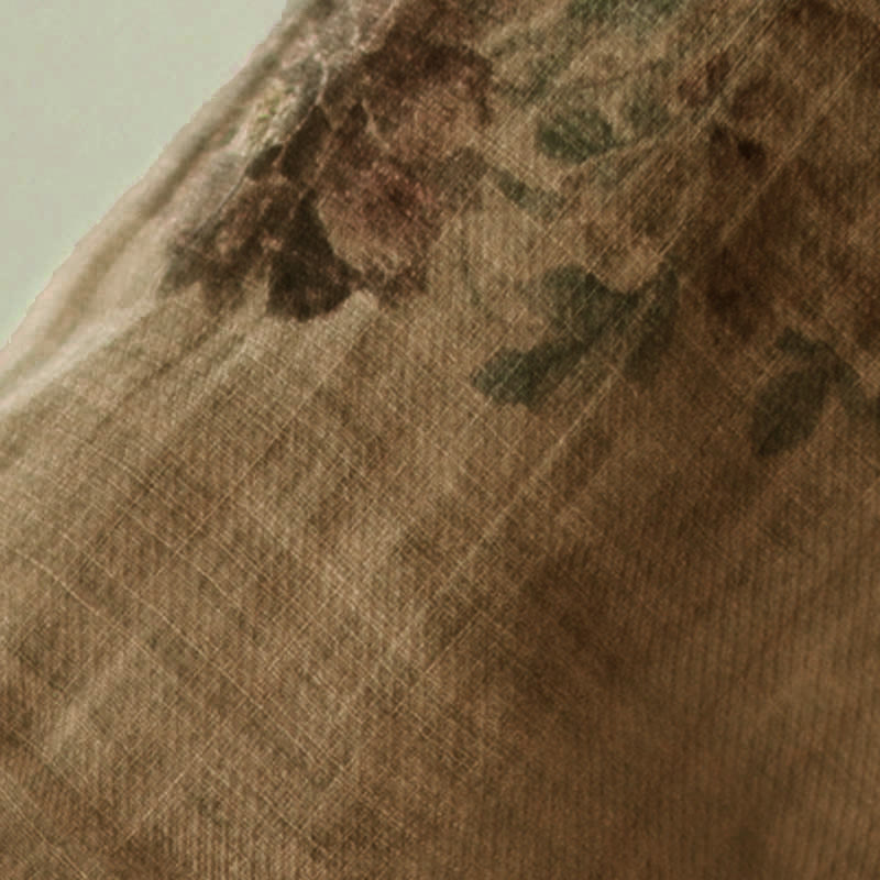 Buddha Stones Purple Flower Print Frog-Button Design Shirt - image 10