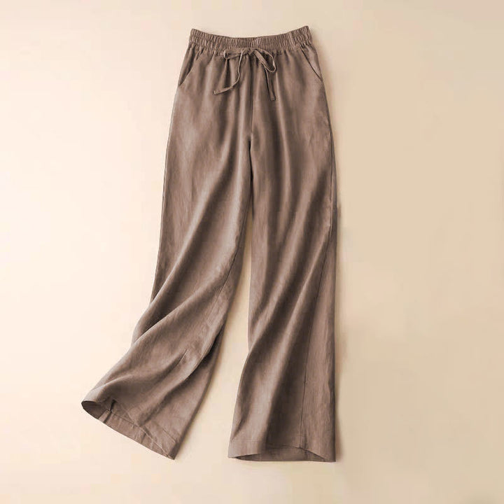 Buddha Stones Casual High Waist Lace-up Wide Leg Pants With Pockets - Tan - US12，UK/AU16，EU44 (3XL) - image 27