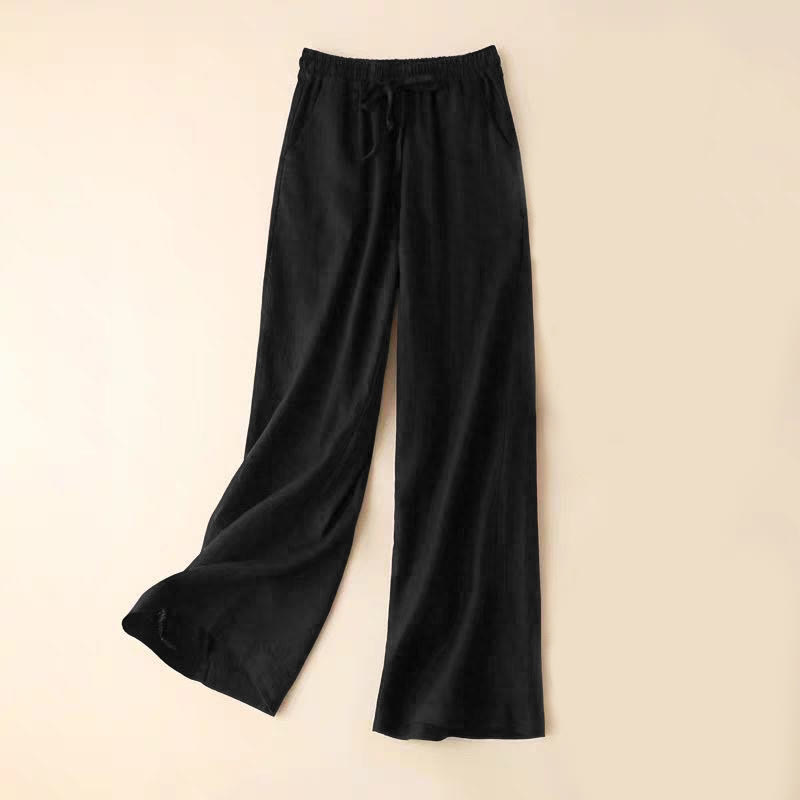 Buddha Stones Casual High Waist Lace-up Wide Leg Pants With Pockets - Black - US12，UK/AU16，EU44 (XL) - image 16