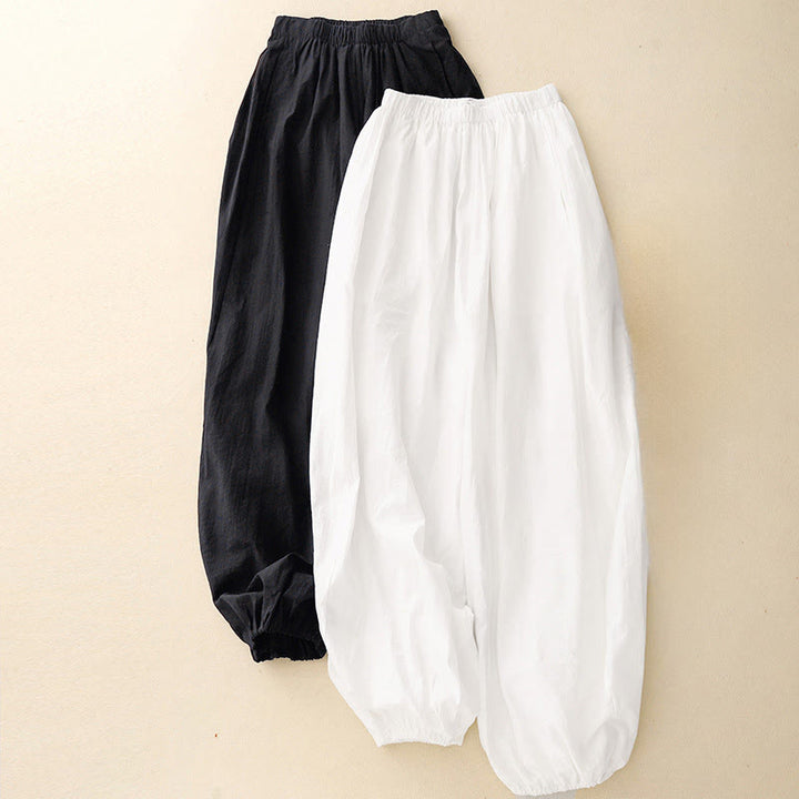 Buddha Stones Casual Simple Design Women's Cotton Harem Pants With Pockets - image 11