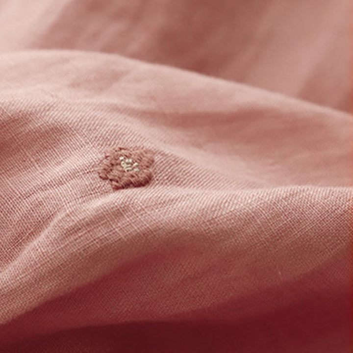 Buddha Stones Casual Embroidered Petals Women's Cotton Linen 7-8 Length Harem Pants With Pockets - image 14