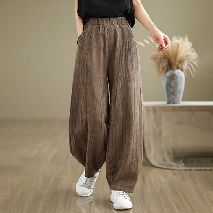 Buddha Stones Casual Plain Women's Cotton Linen Harem Pants With Pockets - image 10