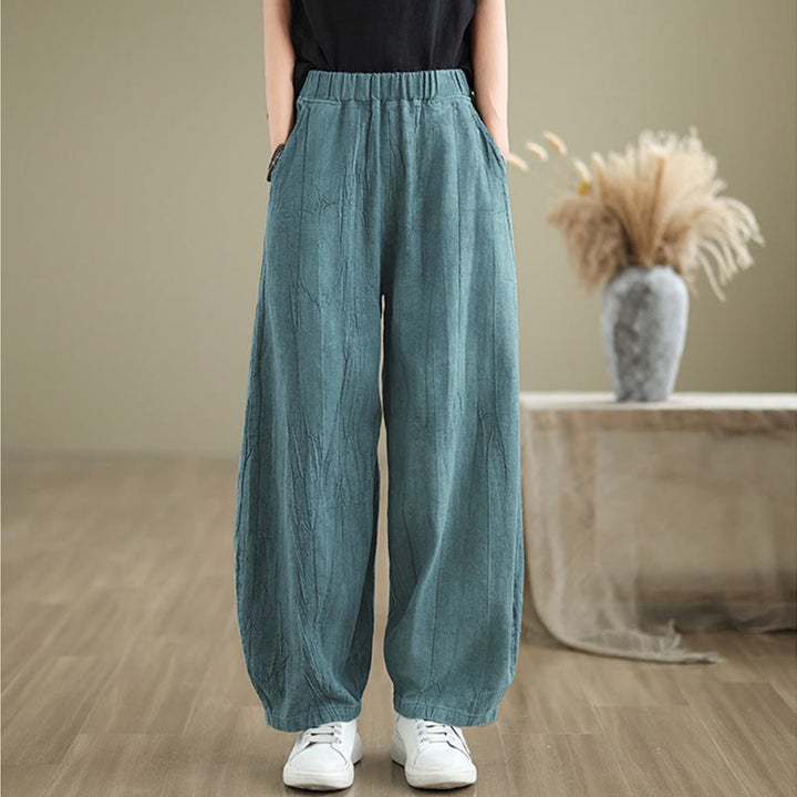 Buddha Stones Casual Plain Women's Cotton Linen Harem Pants With Pockets - image 18