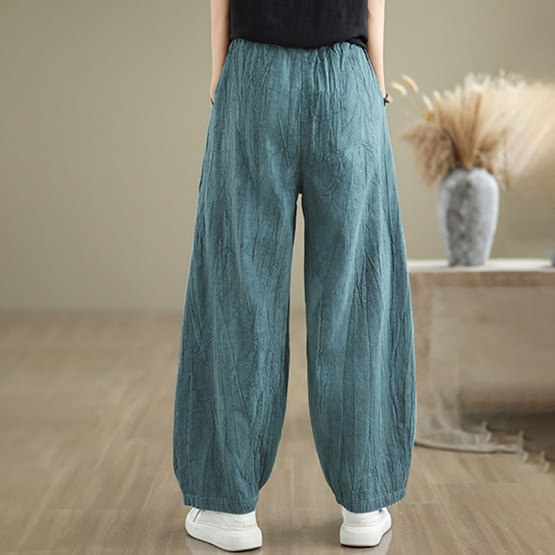 Buddha Stones Casual Plain Women's Cotton Linen Harem Pants With Pockets - image 15