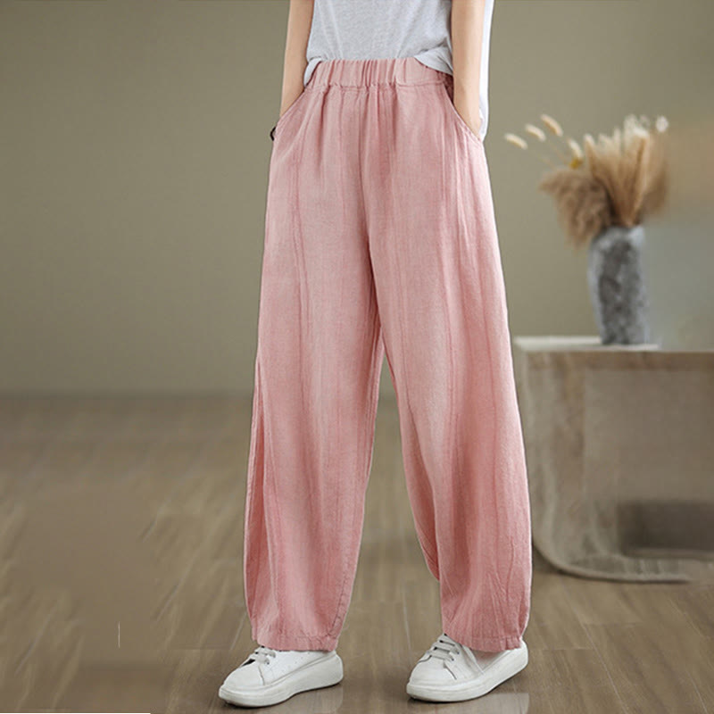 Buddha Stones Casual Plain Women'sHarem Pants With Pockets - Pink - US8-10，UK/AU12-14，EU40-42 (2XL) - image 19